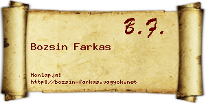Bozsin Farkas névjegykártya